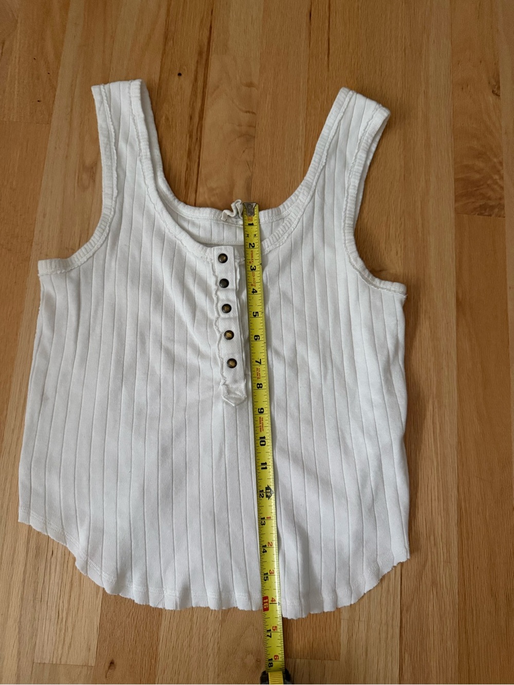 We The Free White Ribbed Henley Tank, sz. XS - Picture 4 of 4